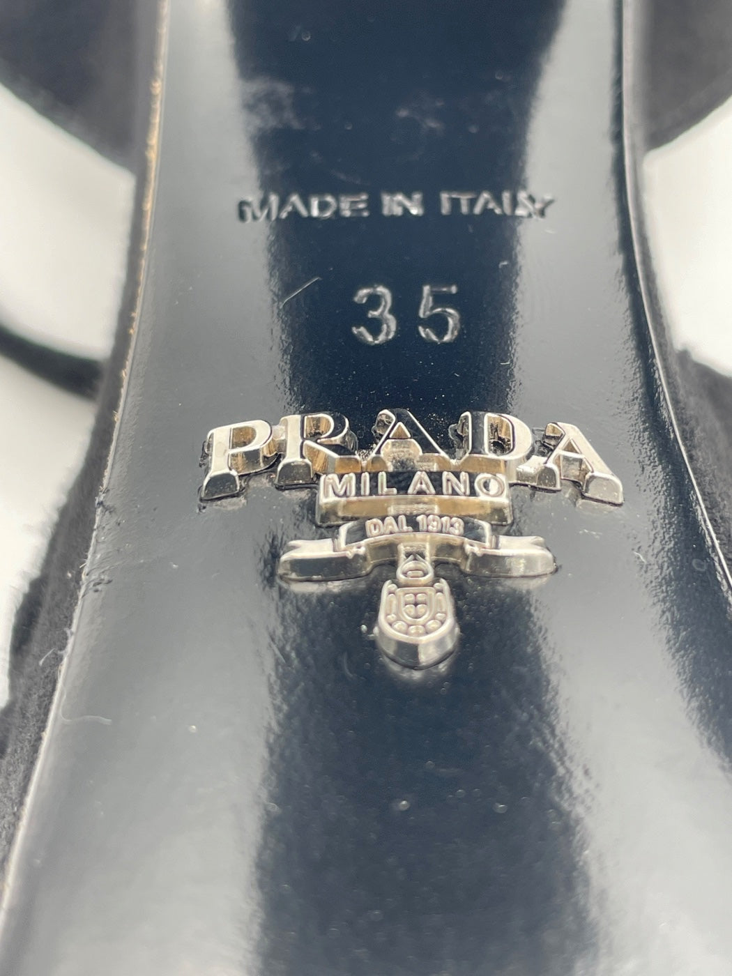 Prada Suede Platform Sandale mit Absatz EU 35 Schwarz - Image 12