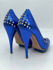 Alexander McQueen Studded Platform Plateau Pump EU 40 Metallic - Image 4