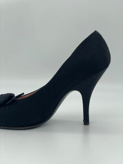 Prada Rose Satin Pump EU 39 Schwarz